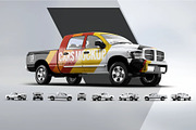 Pickup Truck Mock-Up, a Product Mockup by DesignRushMarket (Thumbnail 3 of 8)