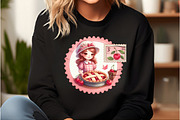 Cherry Girl Postage Stamps, an Illustration by DreamCafeArt (Thumbnail 5 of 8)
