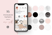 Instagram Highlight Covers-Rose Gold, a Social Media Template by Inky Jar Design Studio (Thumbnail 1 of 2)