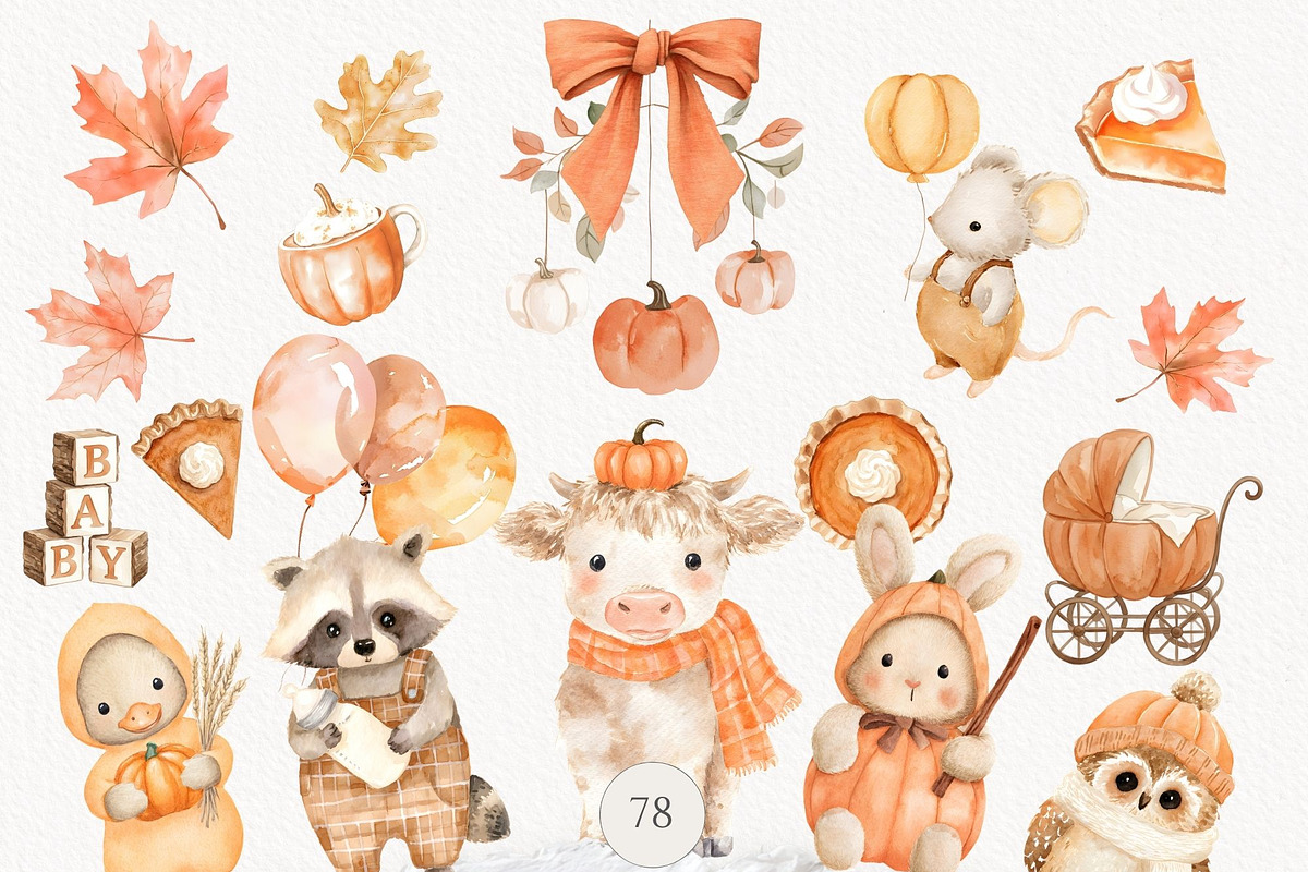 Cutie Pie Baby Shower Watercolor, a Seasonal Illustration by Invite to Clipart (Photo 2 of 10)