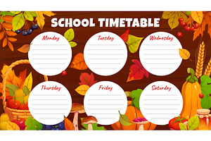 School timetable schedule, an Education Illustration by Vector Tradition