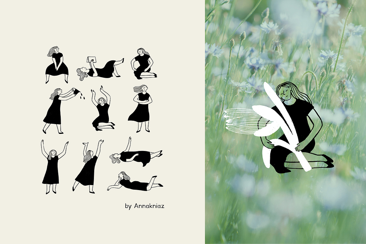 Mother Earth vector shapes and lines, a Decorative Illustration by Annakniaz (Photo 8 of 15)