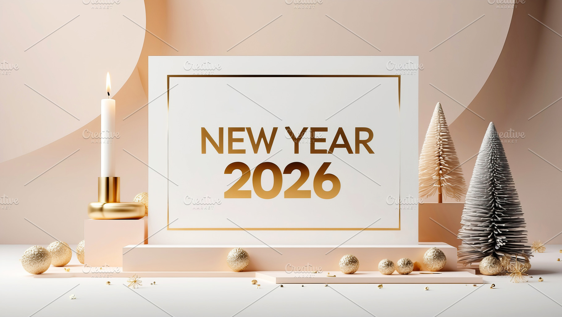 Happy New Year 2026 with elegant dec, a Photo by Perpis