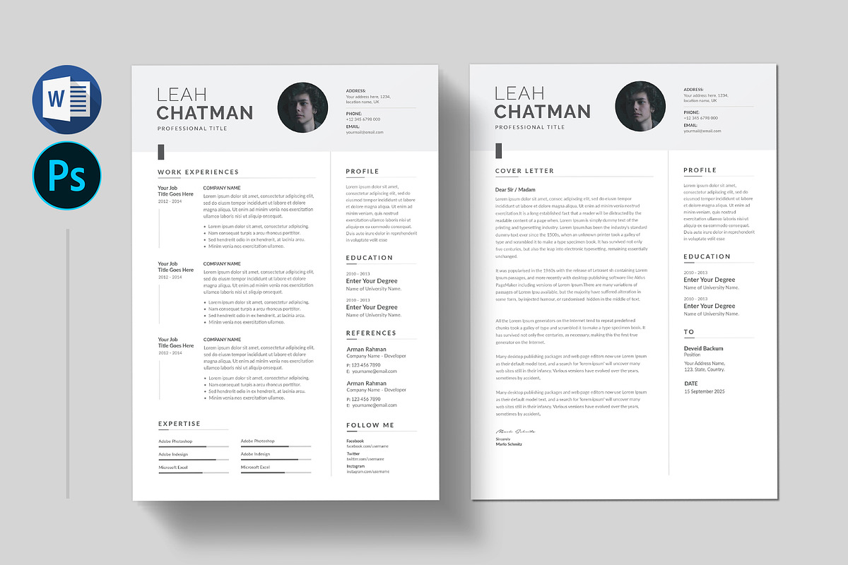 Resume Template, a Resume Template by Pixelpick (Photo 2 of 6)