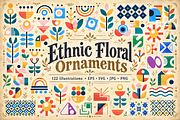 Ethnic Floral & Geometric Ornaments, a Decorative Illustration by Anna Studio (Thumbnail 1 of 12)
