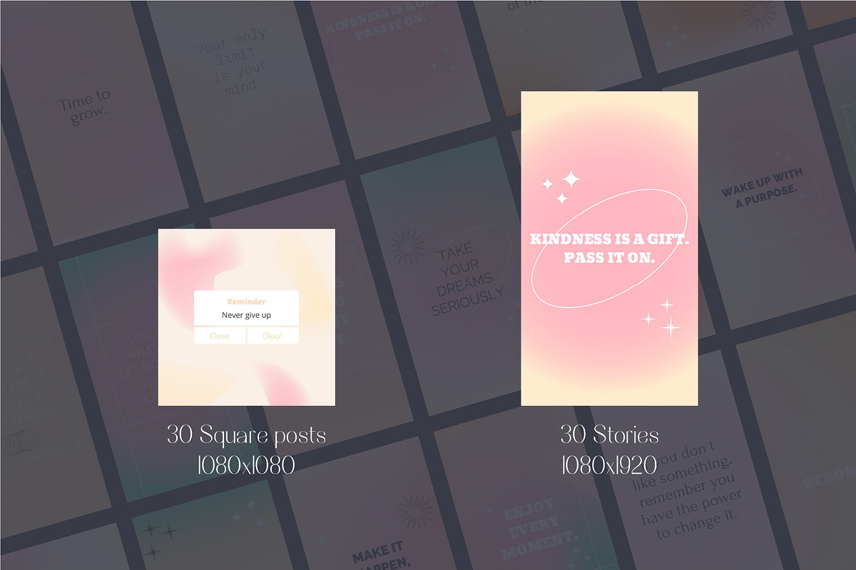 Canva Instagram Gradient Quotes, a Social Media Template by AnnArt (Photo 2 of 10)