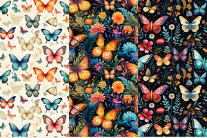 10 Butterfly Seamless Patterns