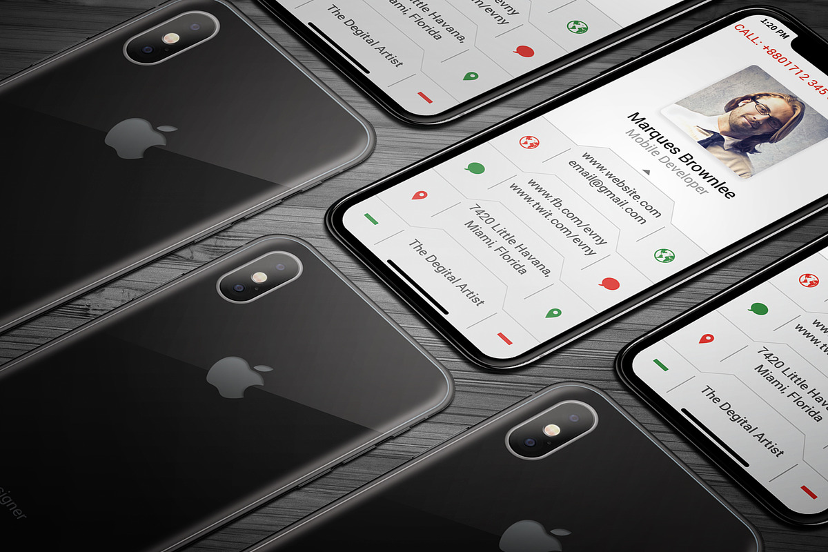 iPhone X Business Card, a Business Card Template by TheFeture (Photo 4 of 6)