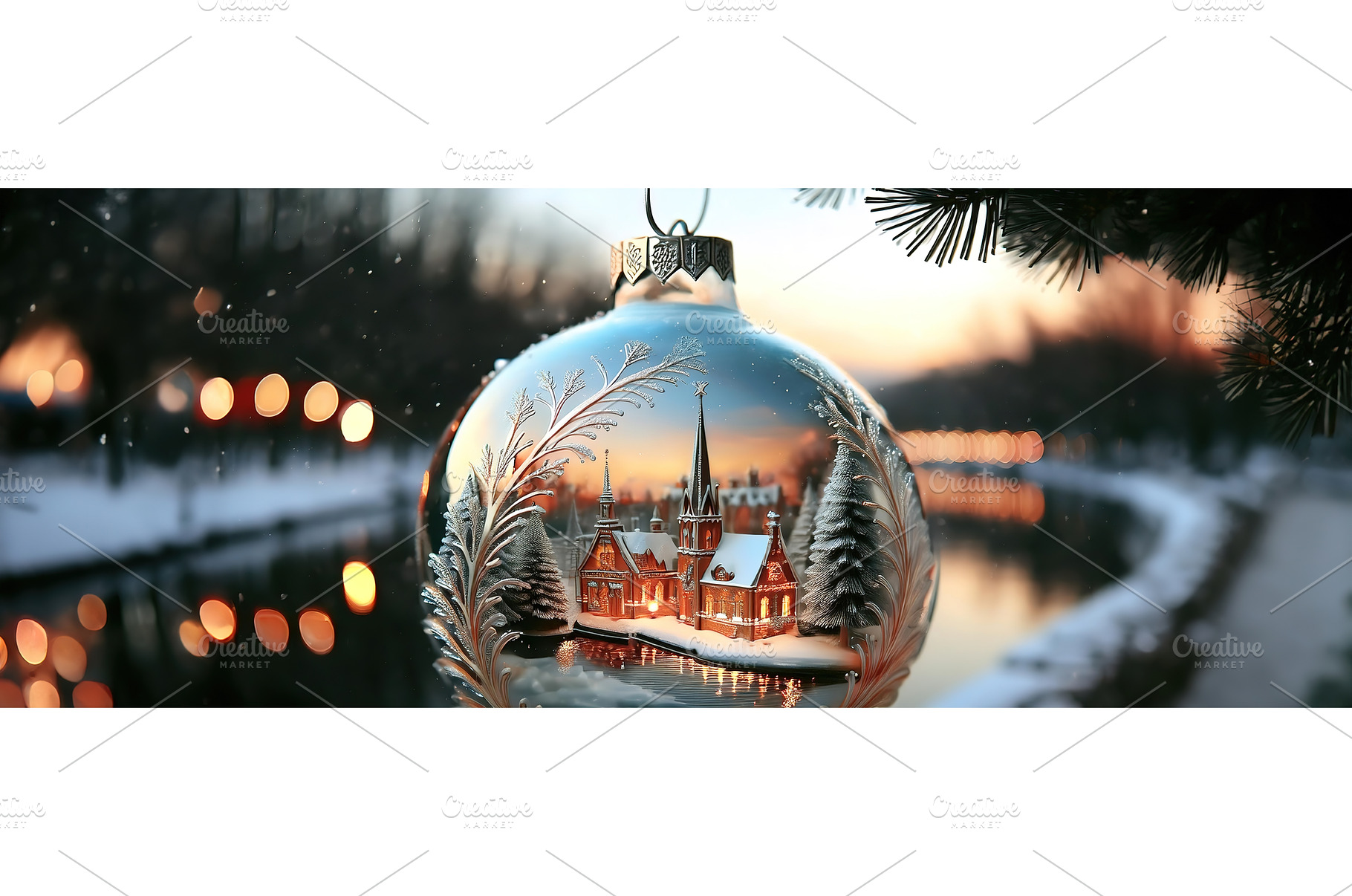 A Christmas ornament with a snowy, a Holiday Photo by Igor Tichonow