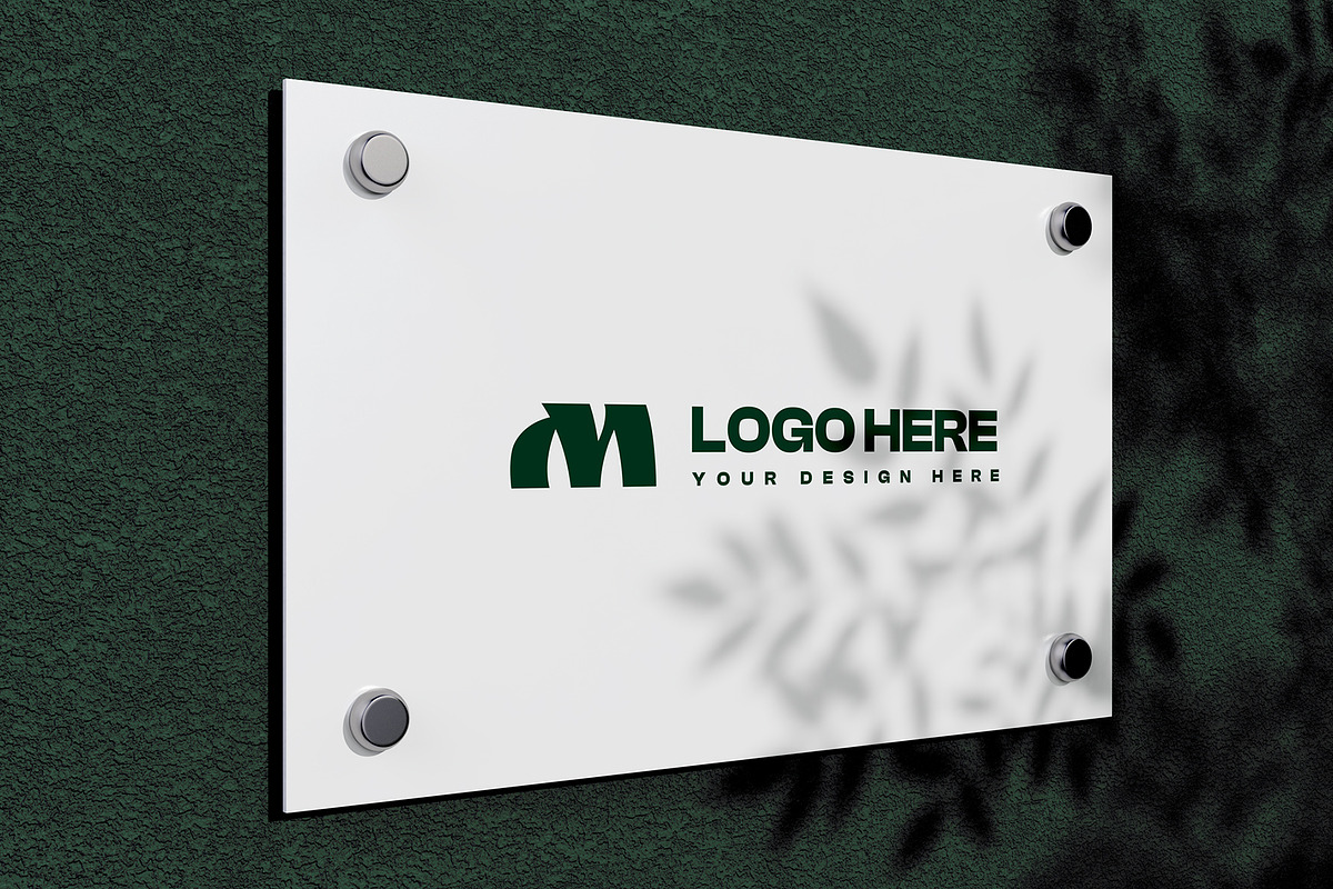 Wall Glass Sign Logo Mockup, a Product Mockup by graphypix (Photo 1 of 4)
