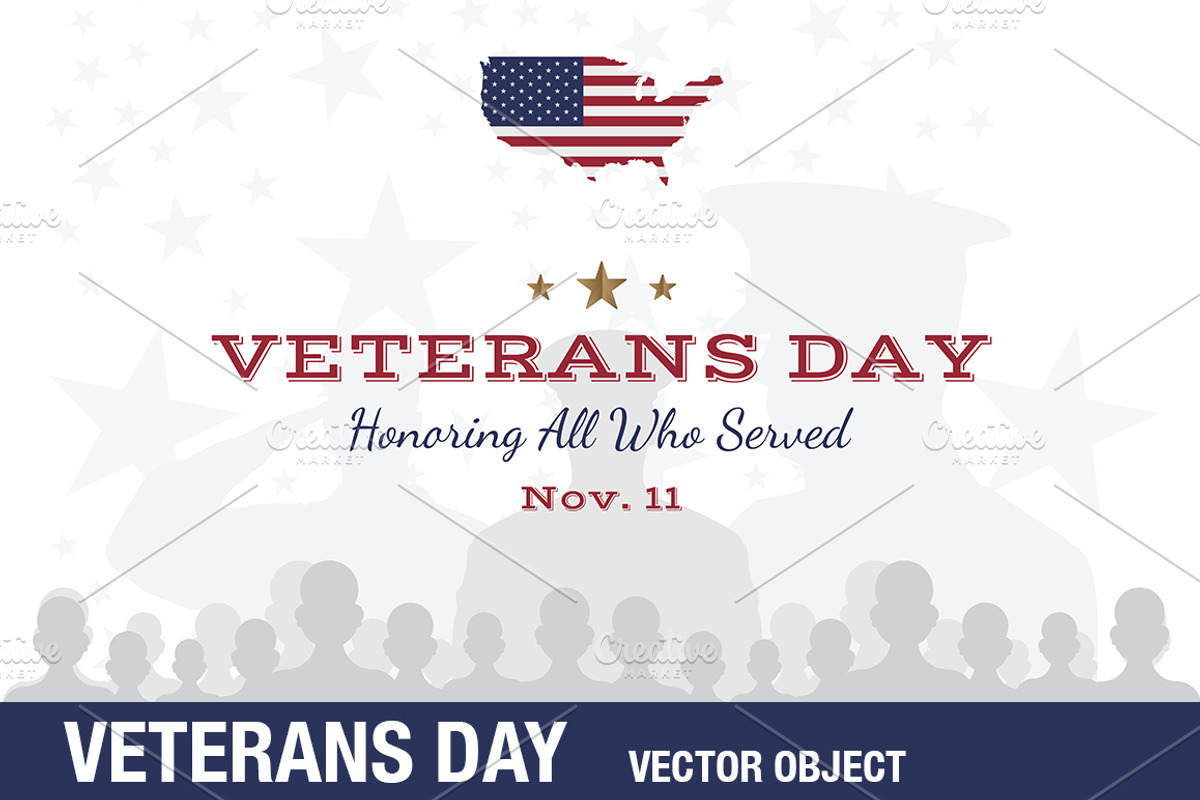 Happy Veterans Day. Greeting Card, an Object Graphic by VADISH ZAINER (Photo 1 of 2)