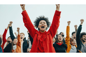 A diverse group of enthusiastic, a Person Photo by Sergey Kotenev