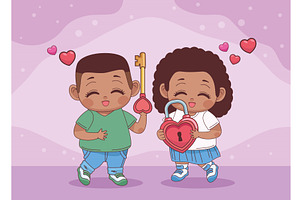 Afro Little Lovers Couple