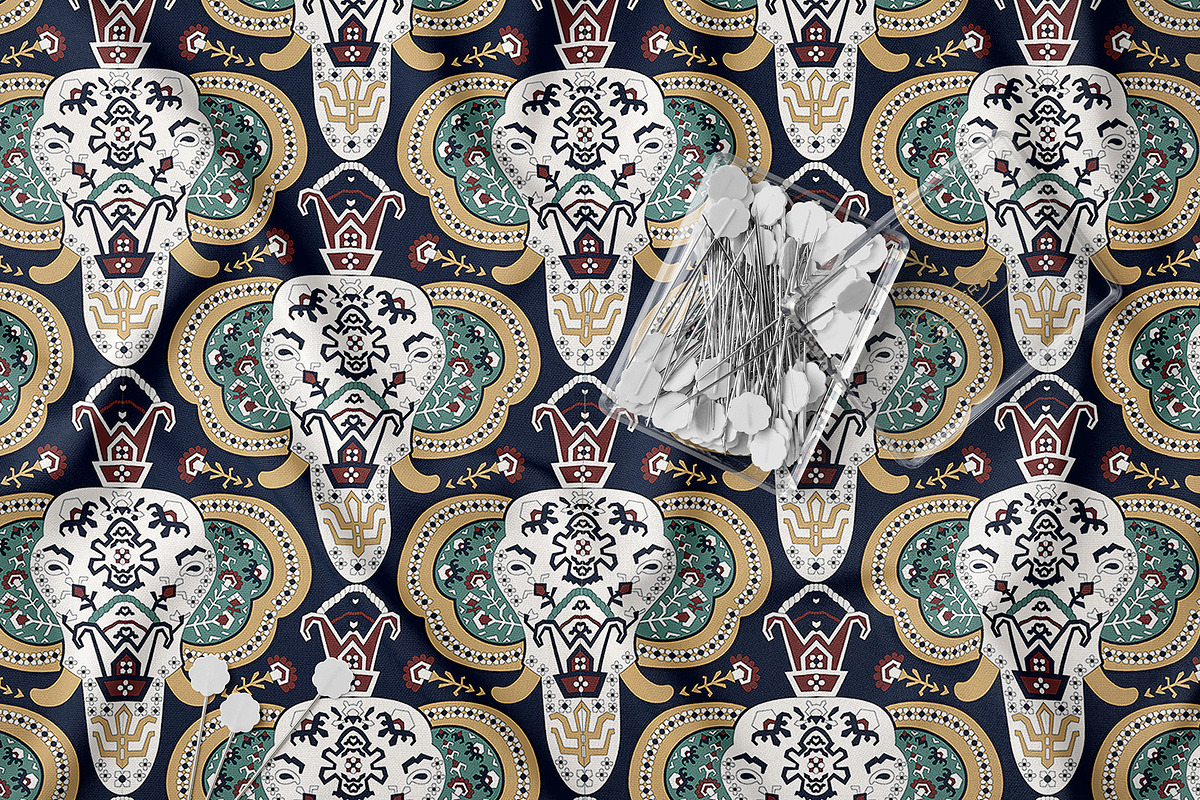 Ethnic Elephant Patchwork Pattern, a Pattern Graphic by StudioGlouna (Photo 9 of 9)