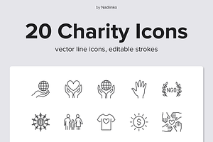 Charity Line Icons