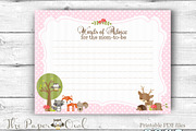 Woodland pink advice card, a Templates & Theme by ThePaperOwl (Thumbnail 2 of 2)