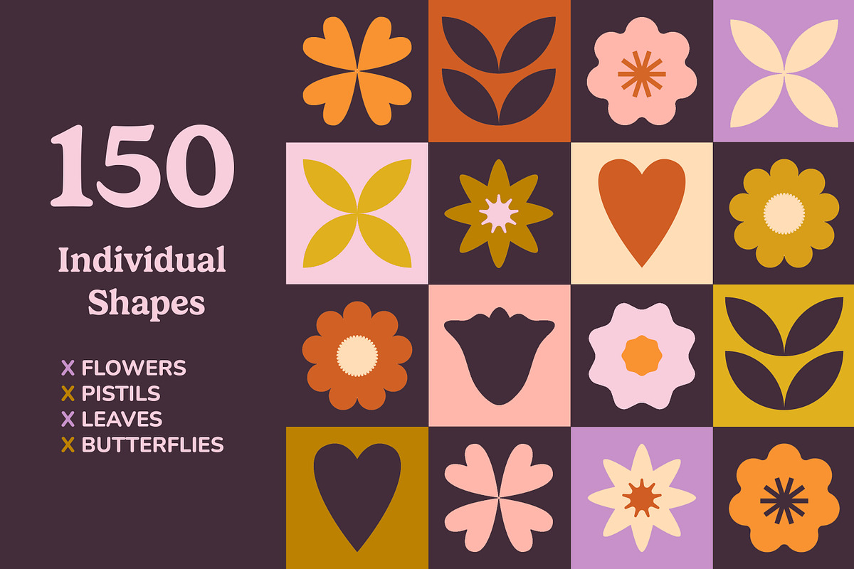 Flower Stamp Brushes for Procreate, a Brush Add-On by seamless team (Photo 2 of 5)