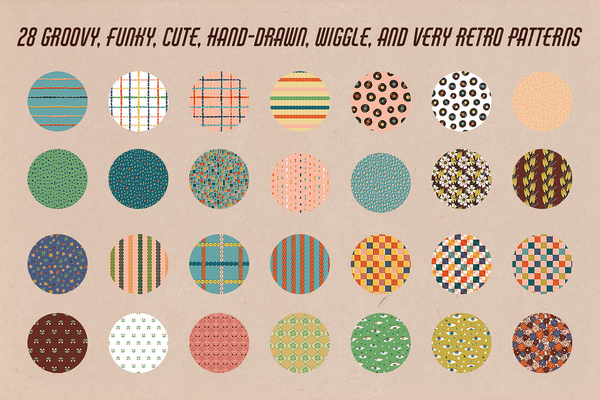 Retro patterns set, a Pattern Graphic by Paper Cherry (Photo 2 of 13)