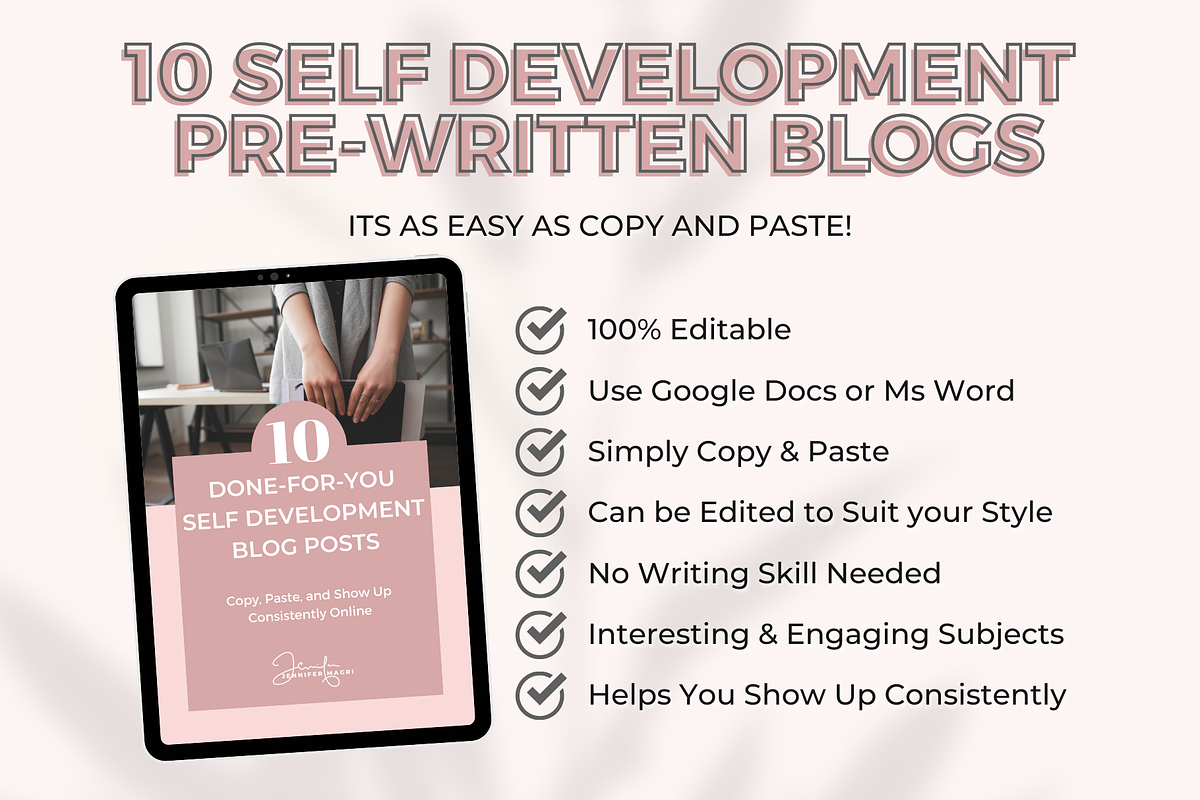 DFY SELF DEVELOPMENT BLOG POSTS, a Templates & Theme by Jennifer Magri Templates (Photo 4 of 8)