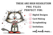 Whimsical Spring Cat Clipart, an Illustration by OK Design (Thumbnail 4 of 6)