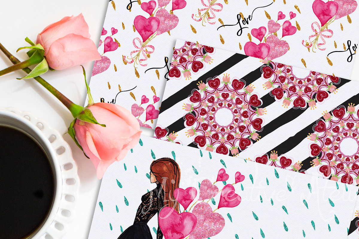 Love is All We Need Digital Paper, a Pattern Graphic by My Creative Atelier (Photo 4 of 5)