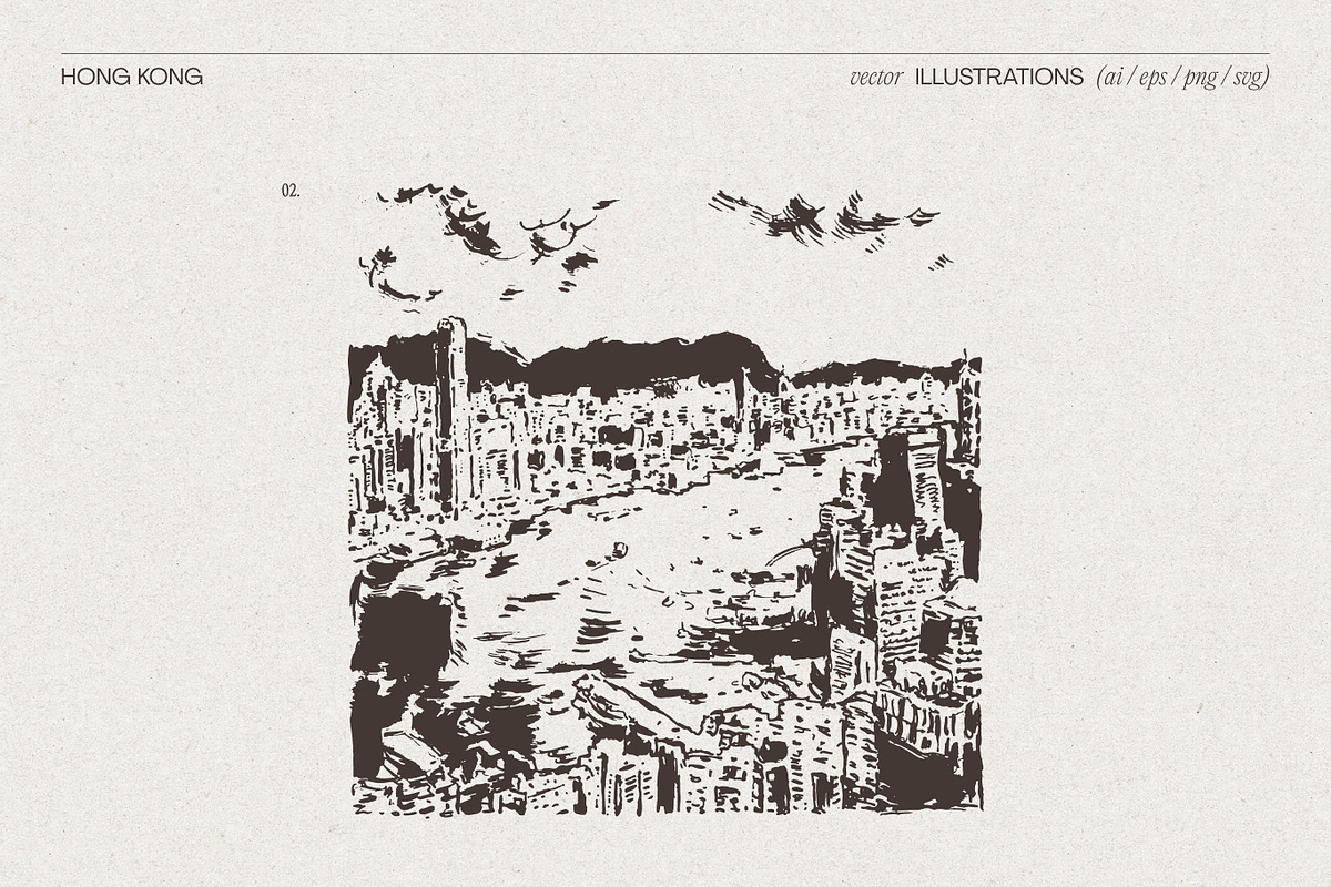 Hong Kong Cityscape Sketches, a Work Illustration by TheMountBirdStudio (Photo 4 of 6)