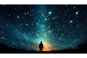 sky falling stars background ai, a Nature Photo by pikepicture