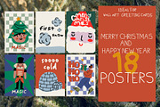 Christmas Retro Posters Collection, a Seasonal Illustration by Luamor (Thumbnail 1 of 7)