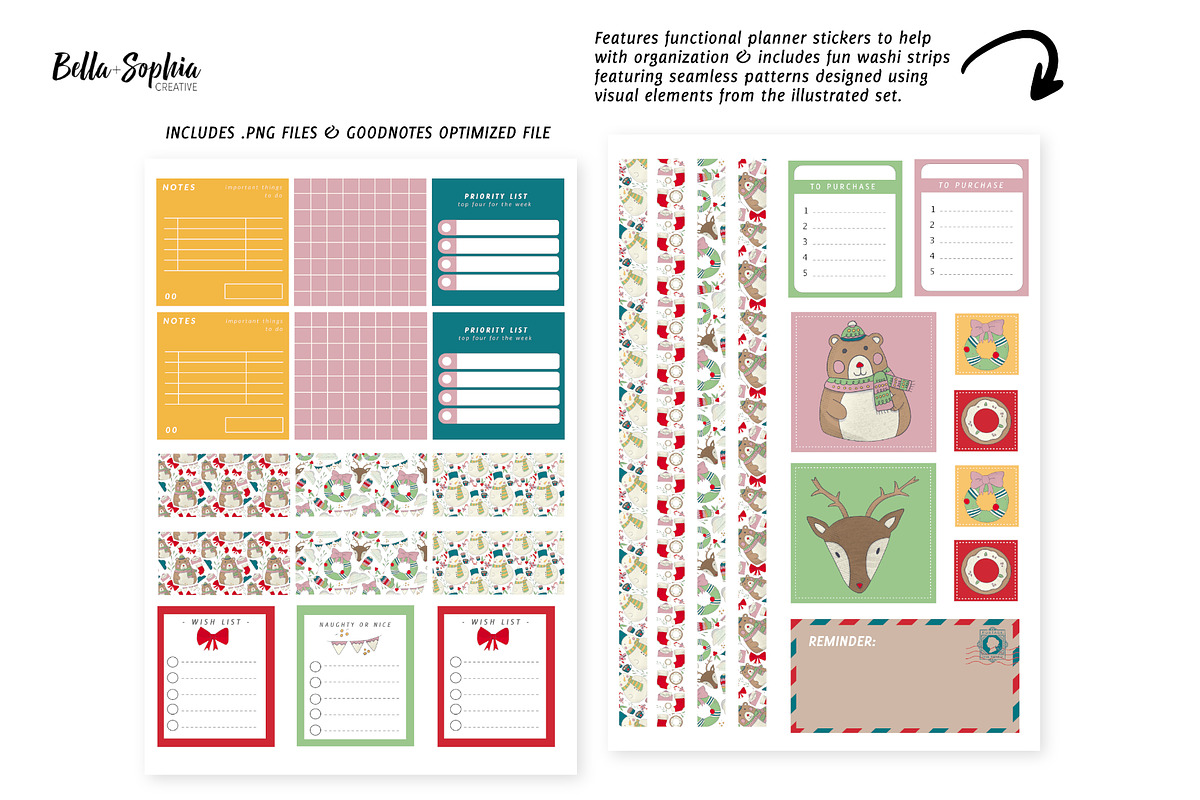 75+ Holiday Digital Stickers PNG+GN5, a Stationery Template by Bella+Sophia Creative (Photo 4 of 5)
