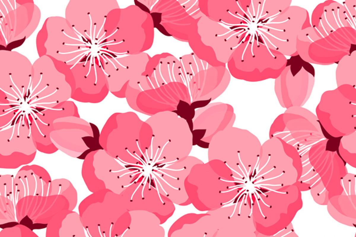 Japanese sakura seamless patterns., a Pattern Graphic by incomible (Photo 2 of 2)