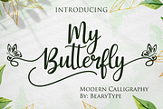 My Butterfly - Modern Calligraphy, a Script Font by BearyType Studio (Thumbnail 1 of 6)