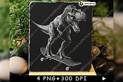 T Rex Skateboard Dinosaur Funny, a Background Graphic by LaseredNinja (Thumbnail 6 of 7)