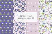 Simple floral patterns – part I, a Pattern Graphic by Lyolya Profitrolya (Thumbnail 1 of 5)