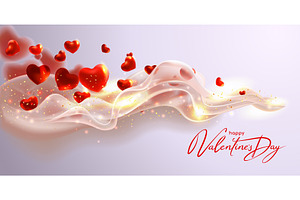Abstract Valentines day wave, a Seasonal Illustration by Valenty