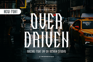 Over Driven - Racing Font, a Serif Font by QR Design Studio