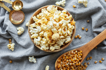 Tasty salted homemade popcorn, a Food & Drink Photo by Olena Rudo