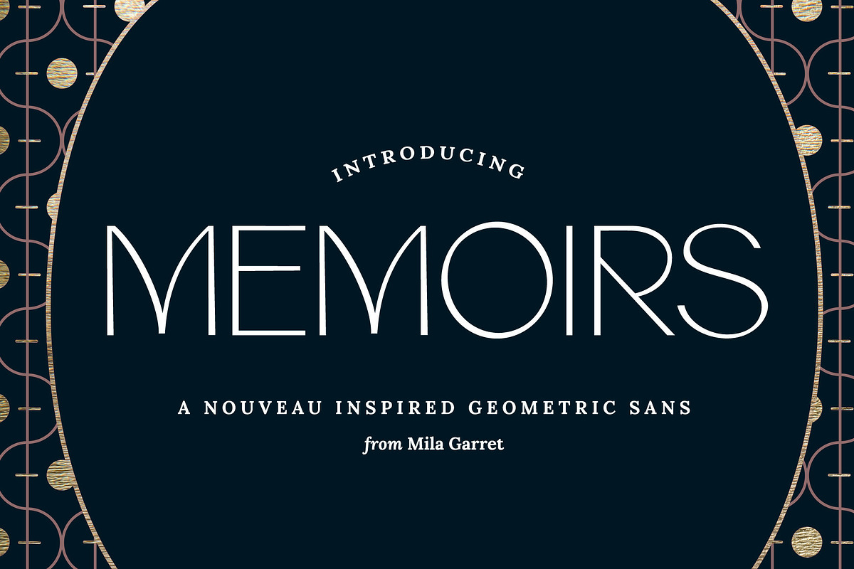 Memoirs Sans Modern Logo Font, a Sans Serif Font by Mila Garret (Photo 1 of 15)