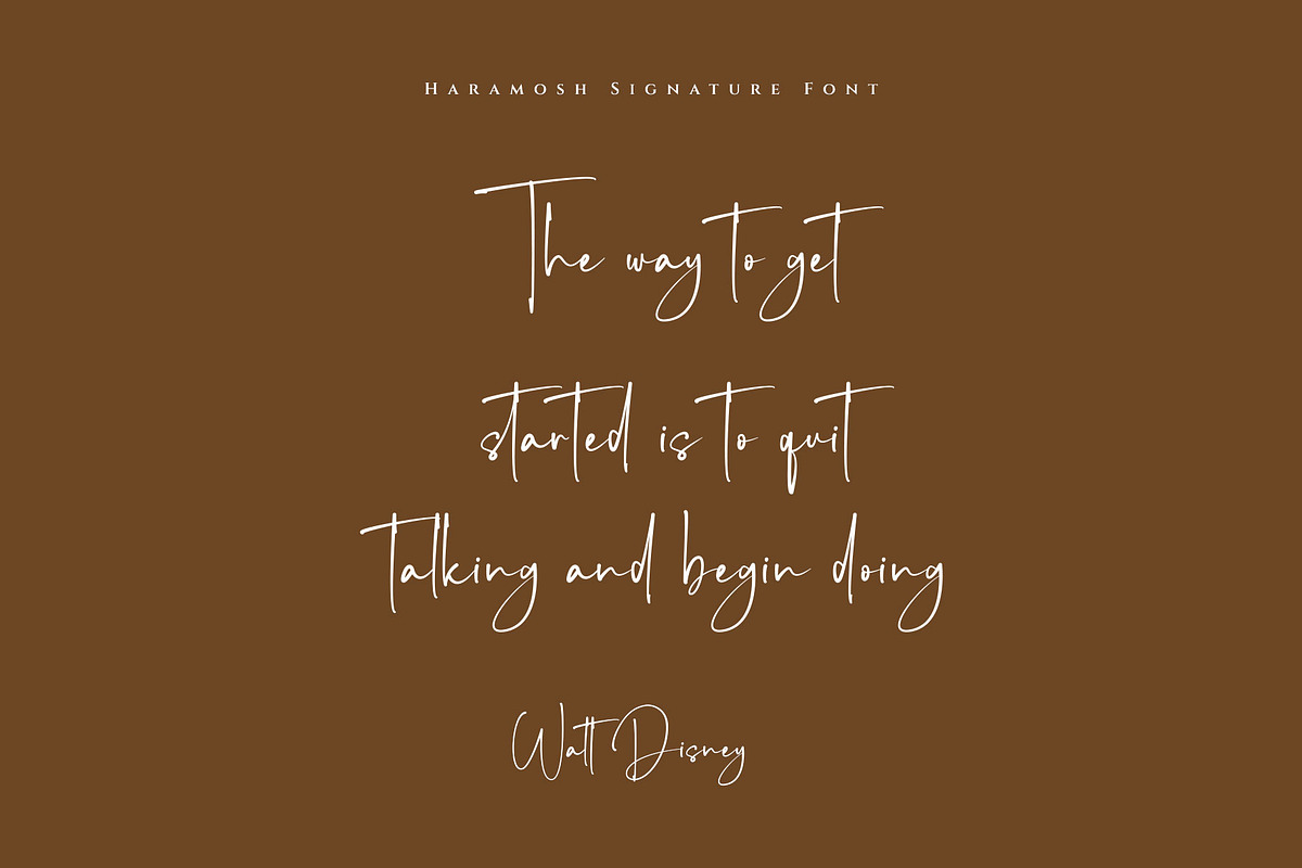Haramosh - Elegant Signature Font, a Script Font by RantautypeStudio (Photo 4 of 16)