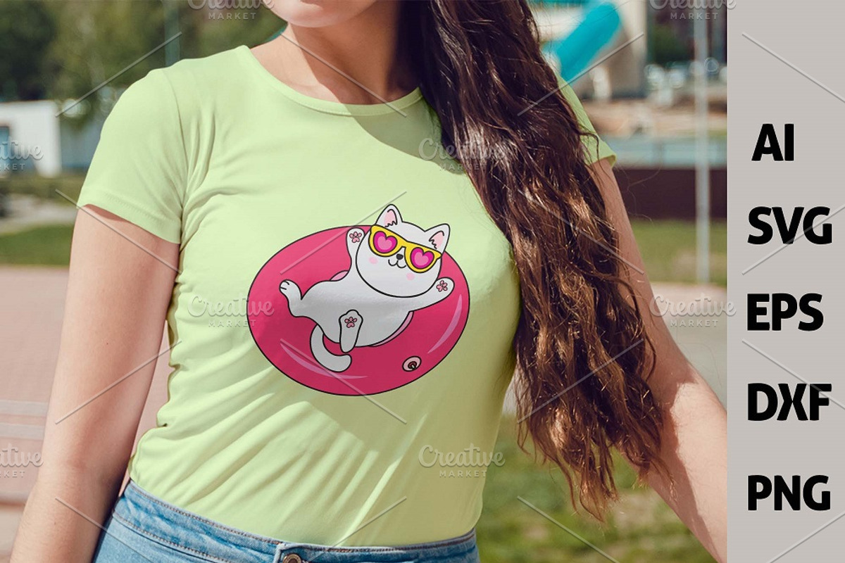 Kawaii Summer cats Beach party SVG, an Animal Illustration by ARTify Illustrations (Photo 4 of 11)