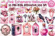 Pink Ephemera Halloween Clipart, an Illustration by Sublimation Artist (Thumbnail 1 of 6)