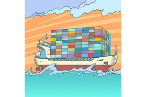 International maritime trade. A, a Transportation Illustration by rogistok
