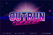 Outrun Forever – 2 in 1 Font Pack, a Sans Serif Font by Ckybe's Corner (Thumbnail 1 of 13)