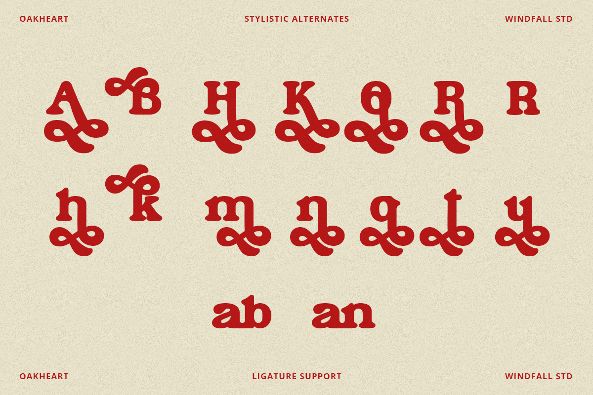 Oakheart - Stylish Retro Font, a Serif Font by Windfall Co (Photo 10 of 10)