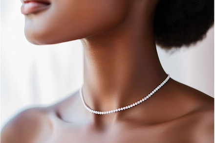 Elegant diamond necklace on a woman, a Beauty & Fashion Photo by Lermont51