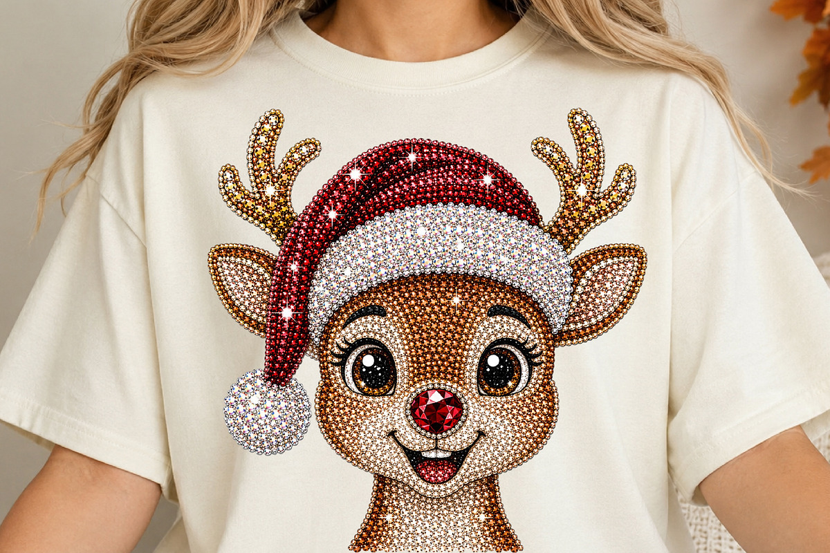 Christmas Reindeer Glitter PNG, a Seasonal Illustration by DreamCafeArt (Photo 4 of 6)