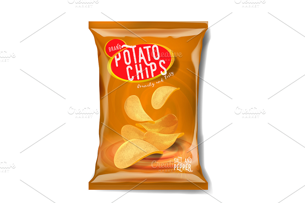 Potato chips advertisement template., a Food Illustration by George Rod (Photo 4 of 7)