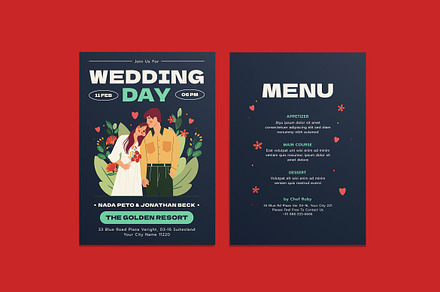 Sleek Wedding Invitation Template, an Invitation Template by iDoodle Studio