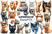 Surprised Funny Crazy Cat Clipart, an Illustration by Dream Creation (Thumbnail 1 of 5)