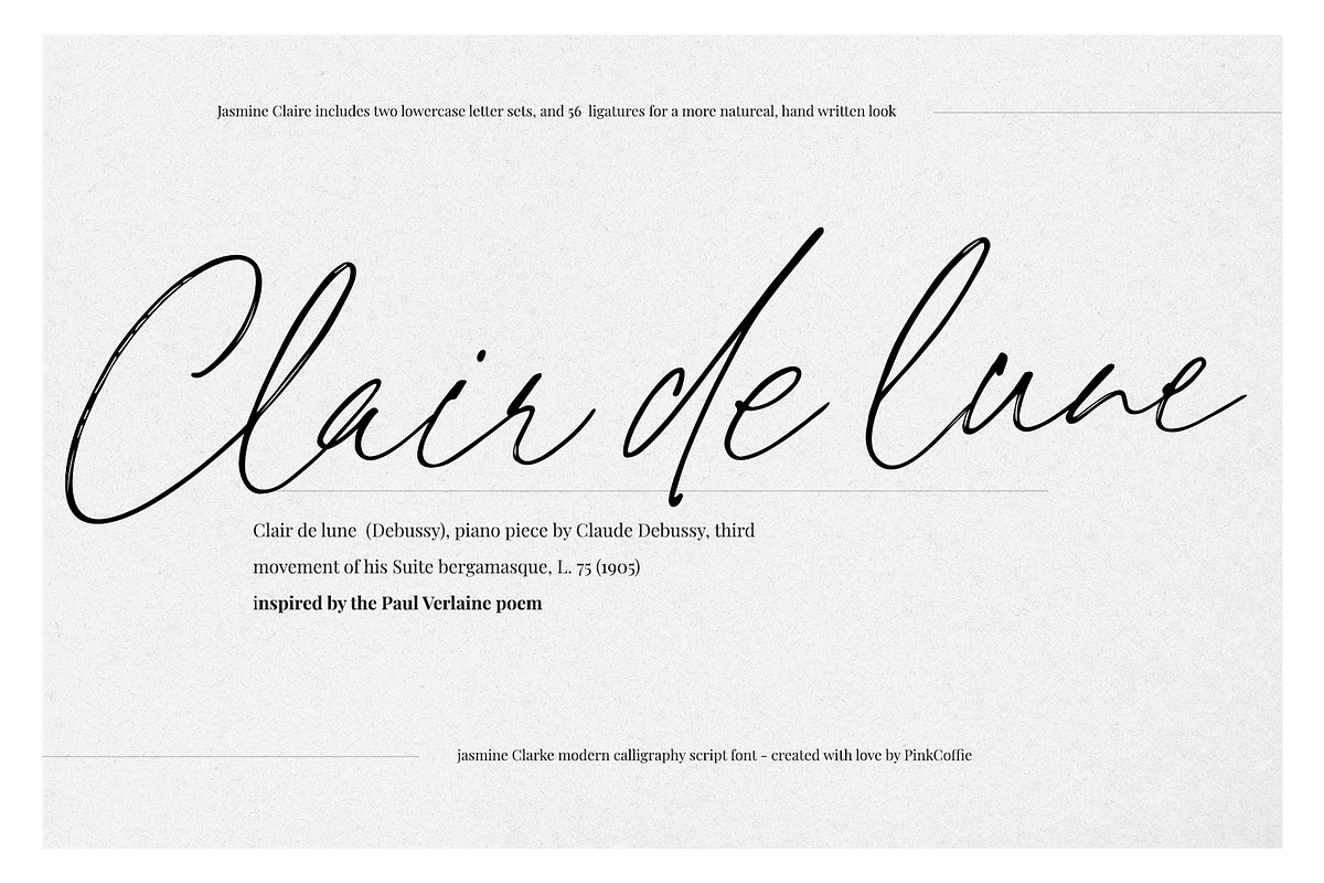 Jasmine Clarke | Casual Chic Font, a Script Font by Pink Coffie (Photo 12 of 23)