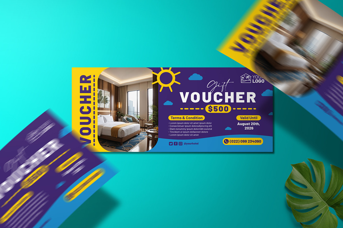 Hotel Voucher Card, a Card Template by Aarley Kaiven (Photo 4 of 4)